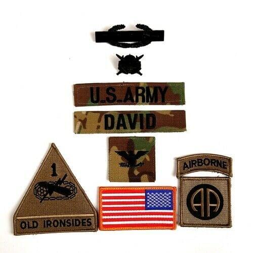US ARMY 82ND AIRBORNE DIVISION COLONEL RANK INSIGNIA CP CAMO CAMOUFLAGE PATCH FULL SET 007