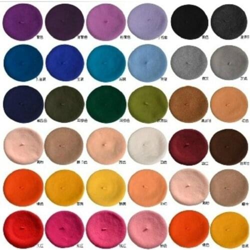 2021 France Artist Beret Solid Color Flat Cap Women Vintage Wool Berets Hat Bonnet Caps Casquette Female Painter Warm Winter Cap