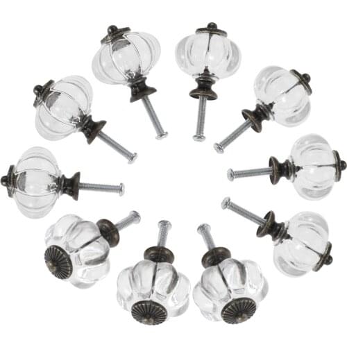 Dophee 10pcs/20pcs Wardrobe Handles Hardware Pull Cupboard Drawer Clear Knobs Cabinet Door 30*36mm
