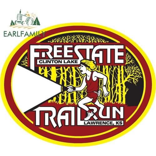 EARLFAMILY 13cm x 10.4cm The Free State Trail Run Car Sticker Cartoon Waterproof Decal Vinyl Window Bumper Stickers