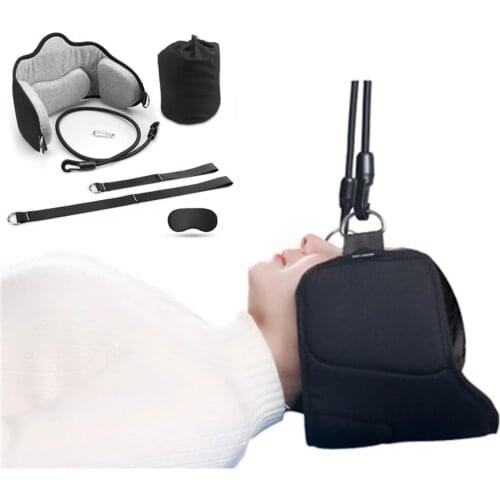 Relaxed Neck Hammock Neck Stretcher Memory Foam Head Pillow With Eye Mask Set Household Body Stretch Relaxation Tools for Travel