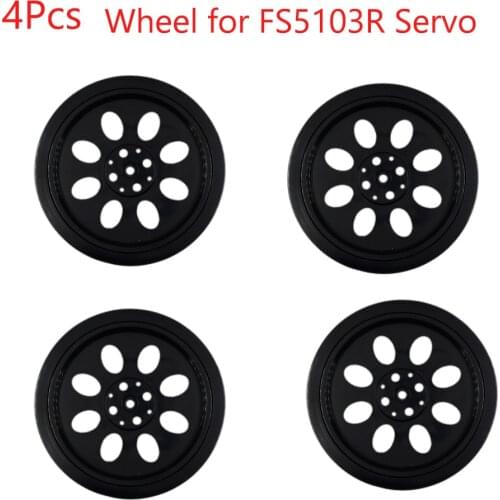 4Pcs Wheels for Feetech FS5103R 3kg.cm 360 Degree Continuous Rotation RC Servo Motor, for Robot Smart Car FZ3413-W