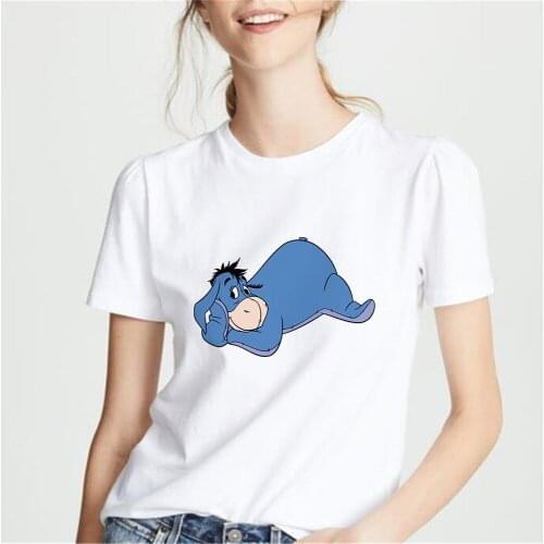 Disney Creative T Shirt Womens Best Friends Forever Tshirt Eeyore Printed Streetwear Winnie The Pooh Tshirt Trendy Tee Dropship