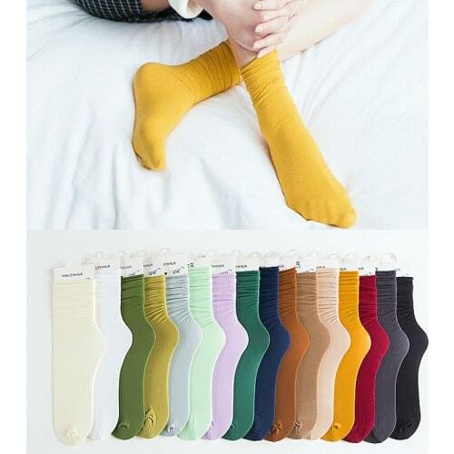 Summer Womens Socks Thin Velvet Pile Stockings New Korean Long Candy Color Curled Stockings Candy Color Socks Woman Socks