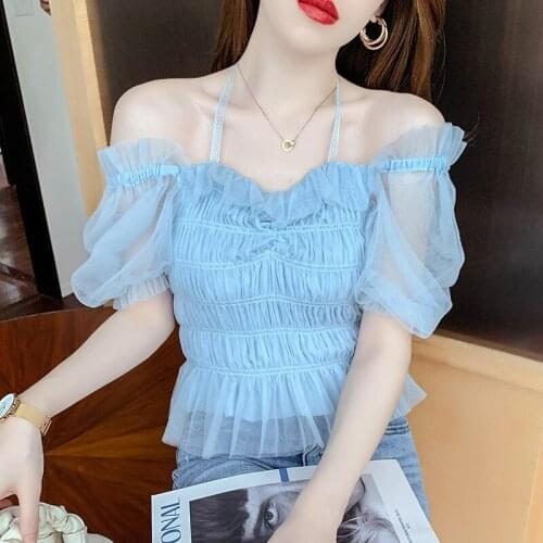 Summer T Shirt Women 2021 New Elegant Gentle Small Garment Pressure Plait Sexy off-the-shoulder Female Tee Tshirts SZH359538