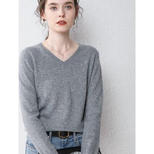 MERRILAMB Women's V-Neck Pullovers