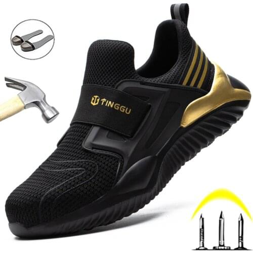 2021 Work Shoes Puncture-Proof Work Sneakers Men Shoes Steel Toe Indestructible Male Shoes Adult Protective Shoes Work Boots