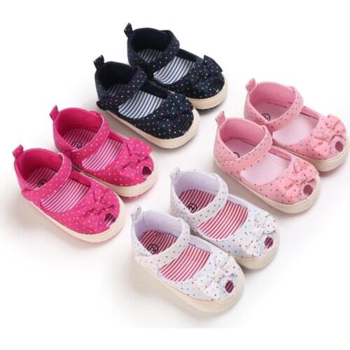 NEW Toddler Shoes Kids Baby Bowknot Printing Newborn Cloth Soft Sole Crib Shoes First Walkers Shoes
