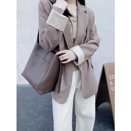 2021 New Design Leather Large Capacity Bucket Bag Fashion Messenger Bag Multifunctional Tote Handbag Bag For Women