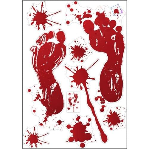 New Fashion Horror PVC Halloween Decoration Blood Handprint Wall Sticker Home Decoration Window Sticker DIY Accessories