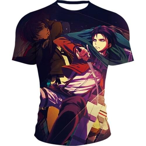 Attack On Titan Anime Clothes Manga Shingeki No Kyojin T Shirt Camisetas For Men Tops Ropa Hombre Tee Camisa Masculina Verano