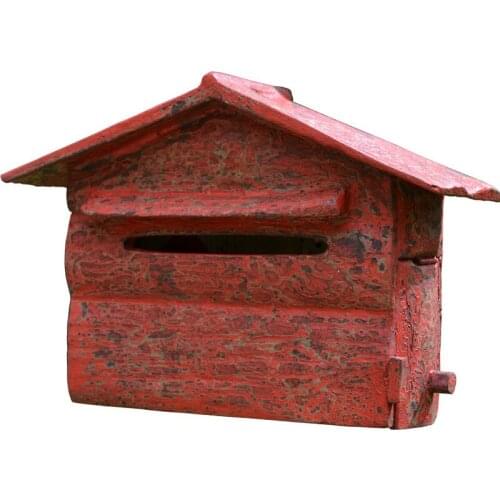 Handmade Painted Lacquer Solid Wood House Mailbox Outdoor Wall-Mounted Delivery Advice Utility Box Pastoral Ti Creative mailbox
