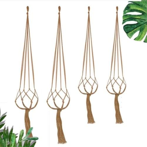 100% Handmade Hanging Baskets Flowerpot Plant Holder Macrame Plant Hanger Indoor Wall Hanging Planter Plant Holder Basket