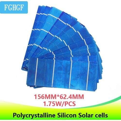 Polycrystalline solar cells 1.75W paneles sol156mm*62.4 solar cell panel 20/50pcs Freeshipping For DIY solar panel phone charger