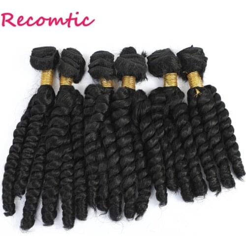Recomtic Ombre Spring Twist Hair 10 12 14 Bundles Crochet Braids Passion Twist Synthetic Braiding Hair Extensions For Women