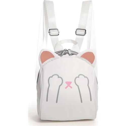 Japan Style Cat Cover Eyes With Ears Girl Anime Bag School Backpack Casual Waterproof Book Bag Travel Rucksack Black White