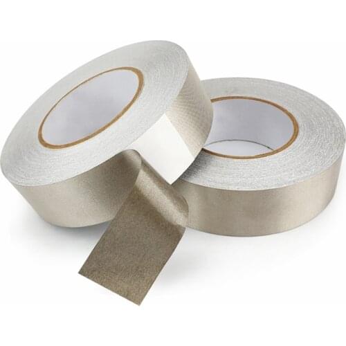 Silver Conductive Fabric Cloth Tape Single-Sided Adhesive Tape For Laptop Cellphone LCD EMI Shielding 20 Meter