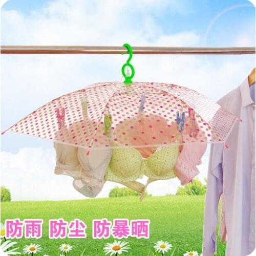 Umbels Folding Anti-dust Bra Underwear Drying Racks With 6 Clips Anti-exposure Socks Towel Drying Rack