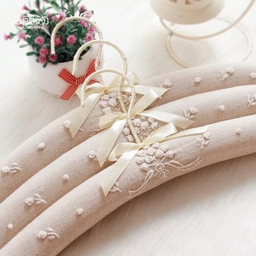 Wedding Hanger, Personalized Rustic Wedding Dress Hanger, Cloth & Wood Bridal Shower Gift Hanger Rack for Clothes