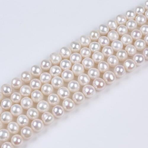 10-11mm High Quality White Round Pearl Real Freshwater Pearl Strand For Jewelry Making