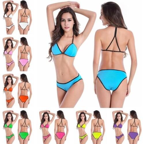 2021 Womens Swimwear Ladies Sexy Fashion Split Swimsuit Tube Top Bandage Bikini Set Push-up Swimwear Beachwear