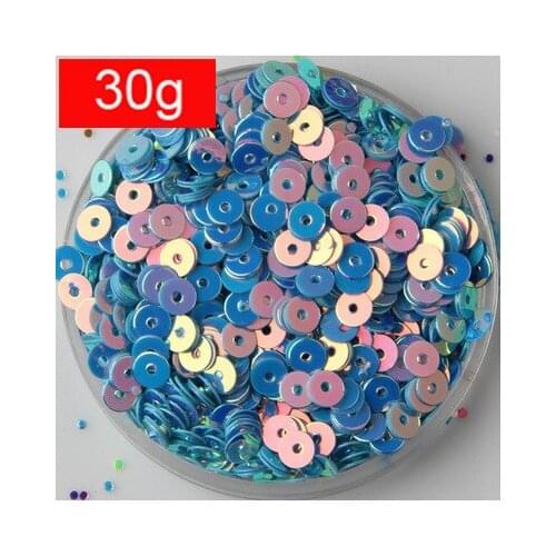 30g 4mm Gold Brilliant Color Sequins Multi-colored Round Paillette DIY Accessories High Quality Light Blue