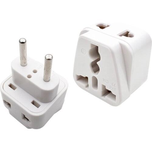 10pcs/Lot International Plug Adaptor 1to2 EU EUROPE European Russia Denmark Spain Norway Travel AC Wall Power Adapter Socket