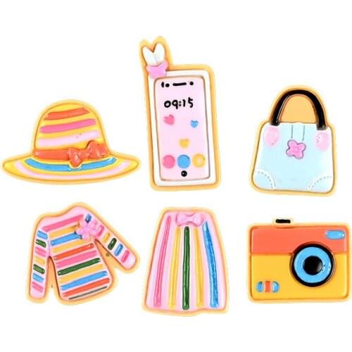 10pcs Clothes Kawaii Cabochon Resin Crafts Flatback Scrapbooking For Embellishments Doll House Cream Phone Case Decoration Diy