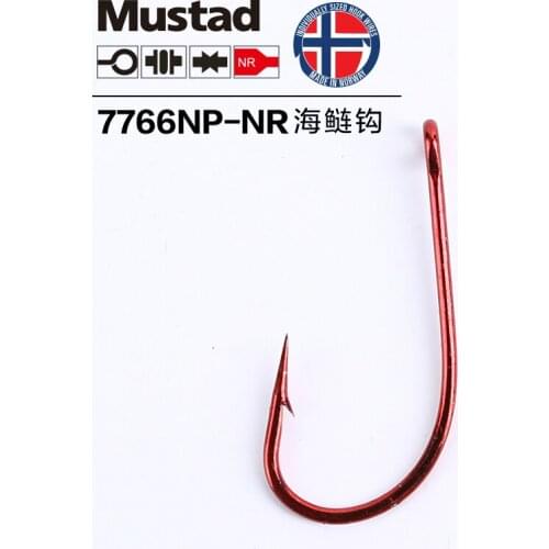 10packs/lot Mustad hooks for ocean beach fishing 7766 Red Tarpon hook blood barbed hooks high carbon steel hooks fishing tackle