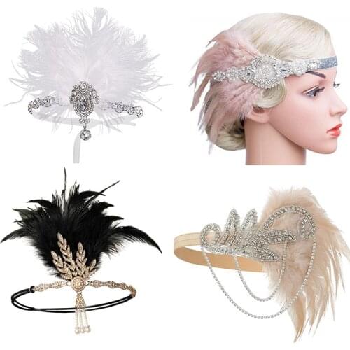 1920s Flapper Headband Roaring 20s Accessories Great Gatsby party Wedding Headpiece Hair Accessories