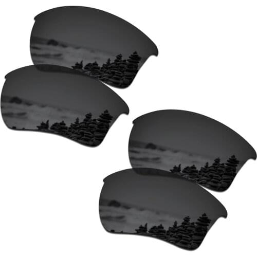 SmartVLT 2 Pairs Polarized Sunglasses Replacement Lenses for Oakley Half Jacket 2.0 XL Stealth Black and Stealth Black