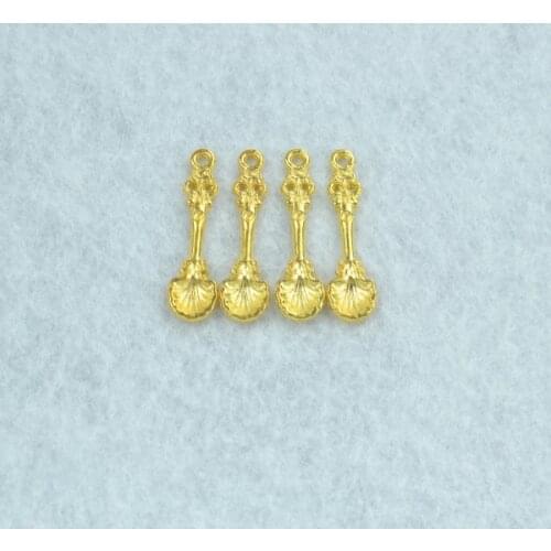 20pcs Gold color Spoon Charms Necklace Pendant Bracelet Jewelry Making Handmade Crafts diy Supplies 33*9mm 1532