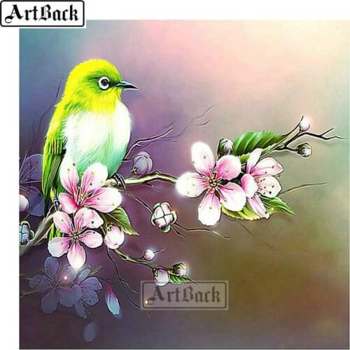 DIY 5D Diamond Painting Bird Flower Full Square Drill Diamond Embroidery 3d Diamond Mosaic Home Decoration Bird CH82