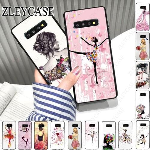 Butterfly Dancing Girl Effect Phone Case For samsung galaxy s10plus s10e s10lite s9 s8plus s20plus s7 s6edge s20ultra Cellphones