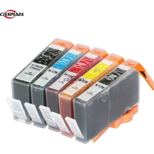 CISSPLAZA 10 x compatible ink cartridge for hp178 for 5510 5515 6510 7510 B109a B109n B110a B209a B210a 3070A with ink