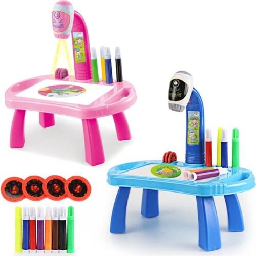 Children Led Projector Art Drawing Table Toys Kids Painting Board Desk Arts and Crafts Projection Educational Learning New Toy