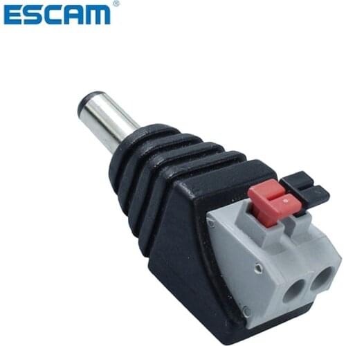 ESCAM 2.1*5.5mm DC Power Male Plug Jack Adapter connector for CCTV Cameras