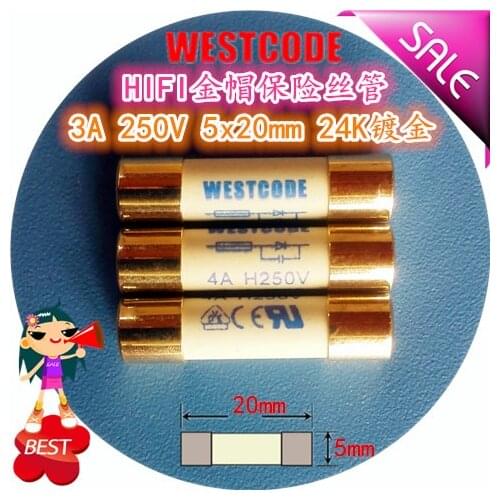 Europe WESTCODE 1A 2A 3A 3.15A 4A 5A 6A 6.3A 8A 10A 250V 5x20 HIFI gold cap silver wire fever CD amplifier power amplifier fuse