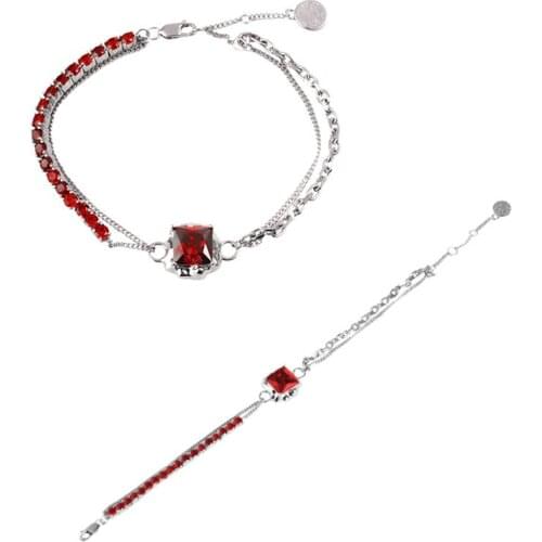 European and American niche personality INS red zircon bracelet women