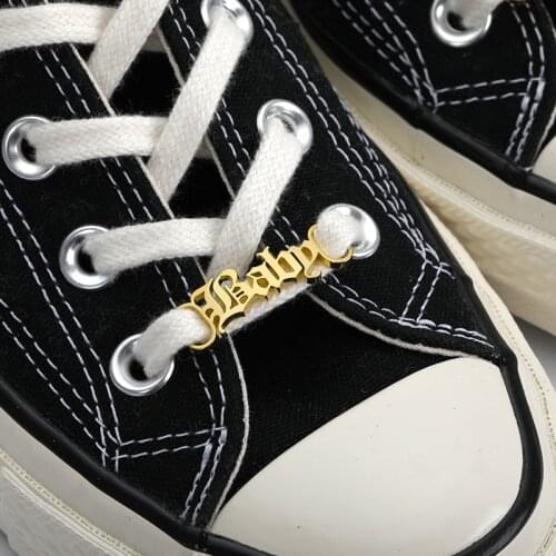Custom Name Shoe Buckle Sneakers Tag Gold Stainless Steel Shoes Buckle Customized Tag Personalized Nameplate Shoe Buckle Gift