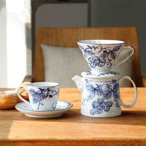 Coffee Dripper Stand Ceramics Filter Holder Geometric Drip Cup Bracket Reusable Pour Over Coffee Filter Stand Tea Set