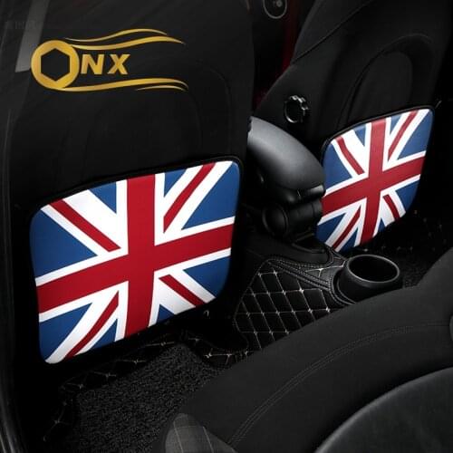 2PCS British flag Car seat anti-dirt pad Child anti-kick mat For BMW Mini ONE COOPER S F54 F55 F56 F60 R55 R56 R60 R61