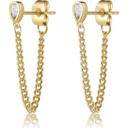 Korean New Chain Earrings 18K Gold Color Protection Jewelry 925 Silver Needle Anti Allergy Earring Piercing Aretes Pendientes