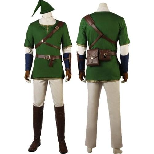 Game Twilight Princess Cosplay Costume Link Role-playing Battle Uniform Halloween Party Full Props With Hat Boots
