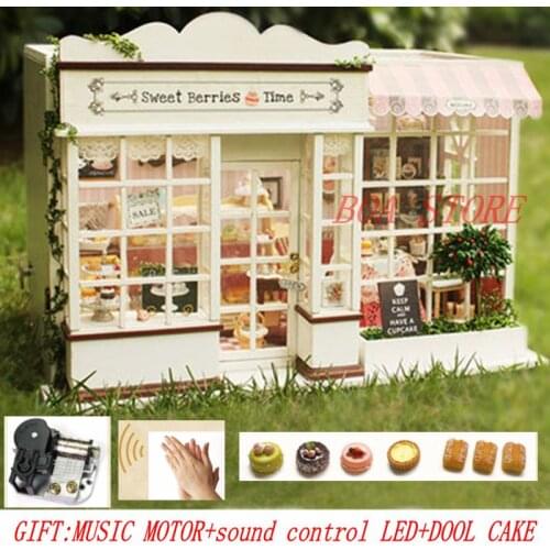 Doll House CASA DE BONECA Miniature Diy Puzzle Model Wooden Large si'ze Building Dollhouse Toys Birthday Gifts SWEET BERRY TIME