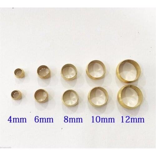 10pcs Brass Retaining Ring Brass Meson Swagelok Pneumatic Compression Sleeve Clamp Fitting for Pipes 4/6/8/10/12/14/16mm