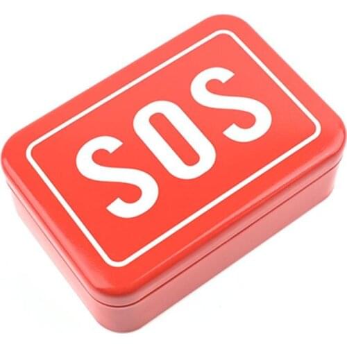 Mini SOS Survival Iron Box Field Survival Storage Kit Emergency Tool Storage Box for Outdoor Emergency Portable Multifunction
