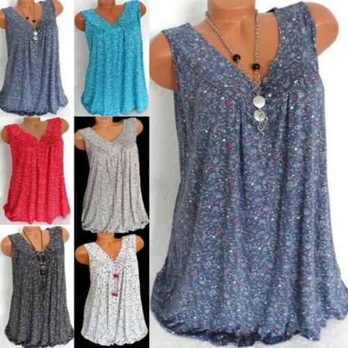 Fashion Women Sleeveless Loose Shirts Oversize Ladies Summer Casual Blouse Tops Plus Size L-3XL