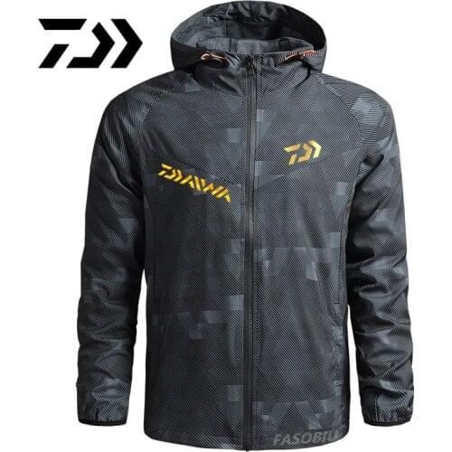 2021 Mens Hoodie Waterproof Auti-UV Sunscreen Outdoor Fishing Clothing Daiwa Breathable Hiking Camping Sport Fishing Jacket