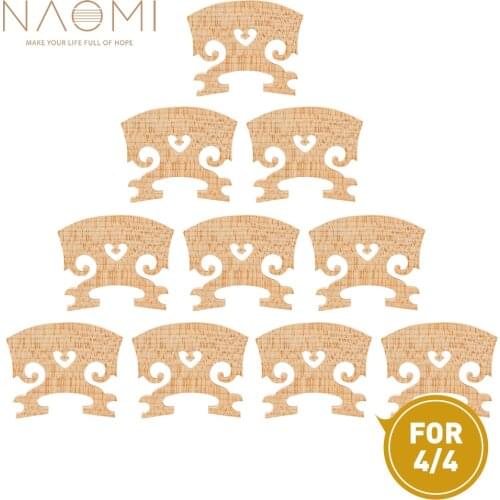 NAOMI 10pcs 4/4 Classical Standard Maple Wood Violin Bridge Acoustic Or Electric Violin Fiddle Bridge